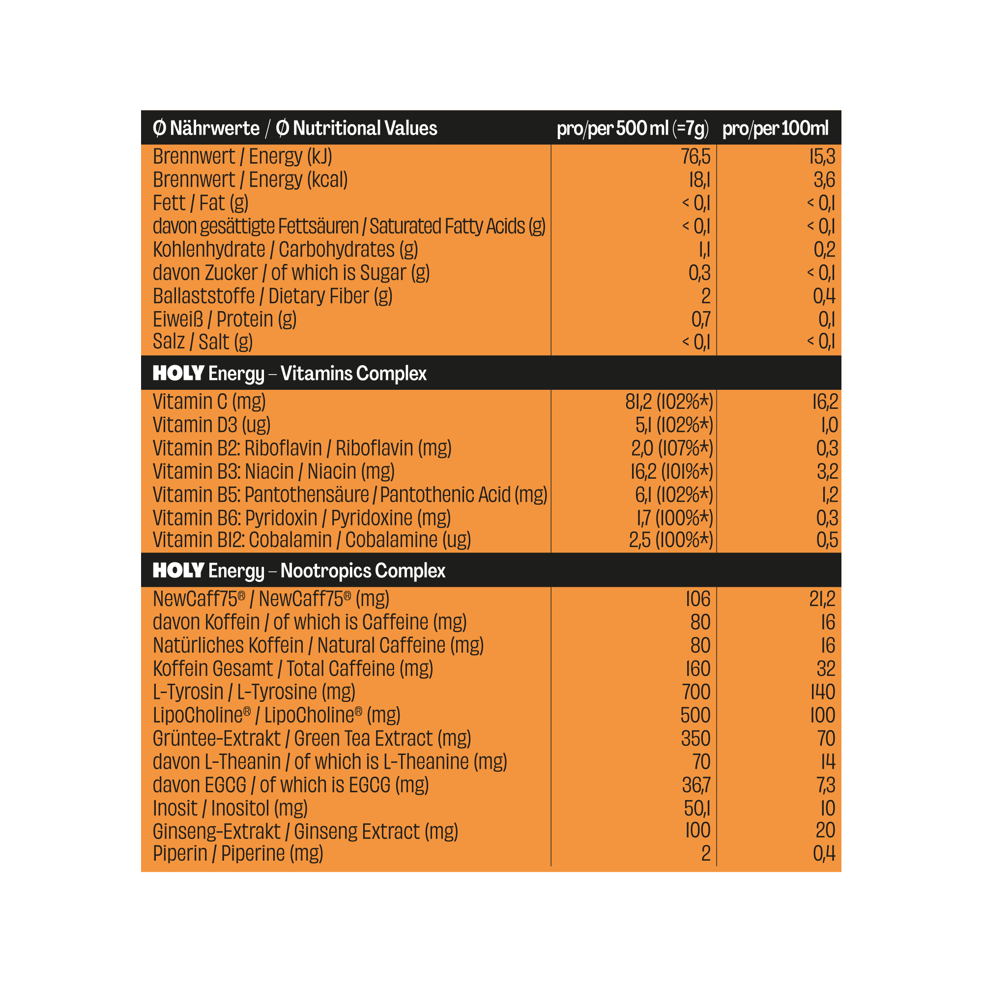 Sour octopus arms orange-vanilla x HOLY energy  powder  